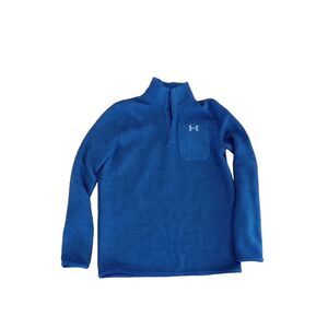 Under Armour Quarter Snap Pullover Sweater Men's Medium Fleece Navy Blue